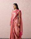 Mohey Women Pink Zari Weaved Saree