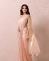 Mohey Women Light Pink Organza Saree