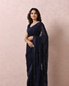 Mohey Women Indigo Blue Georgette Saree