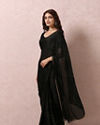 alt message - Mohey Women Black Chiffon Cocktail Saree image number 3