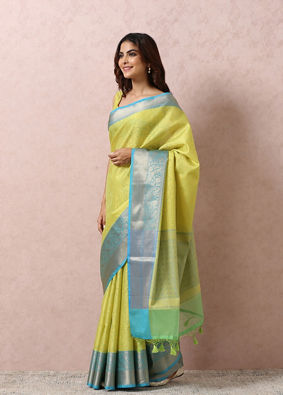 Mohey Women Green Printed Saree image number 3