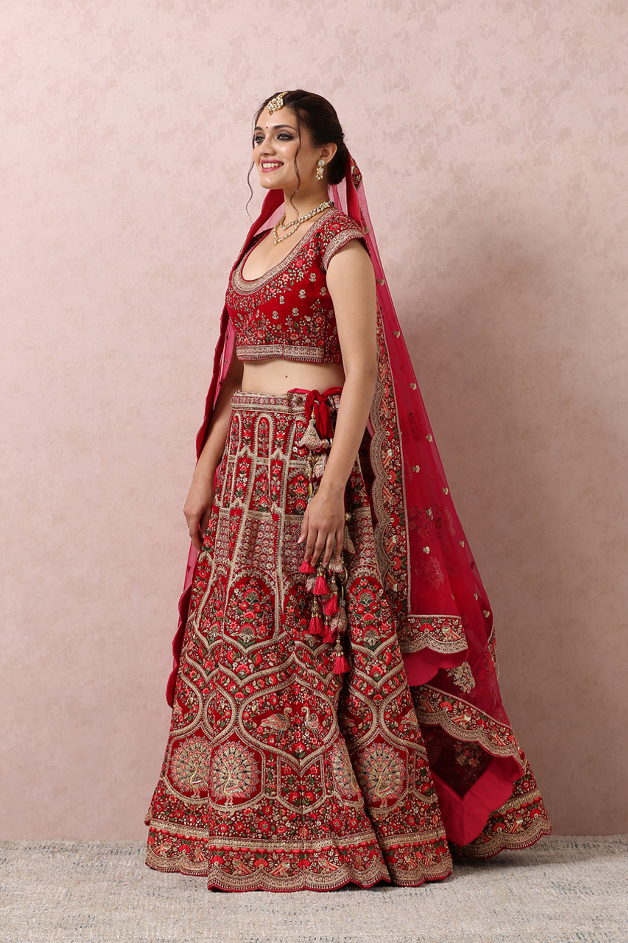 Mohey Women Rani Embroidered Bridal Lehenga