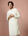 Manyavar Men Cream Chikankari Kurta Set