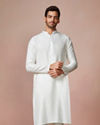 alt message - Manyavar Men Light Cream Jacquard Kurta image number 1