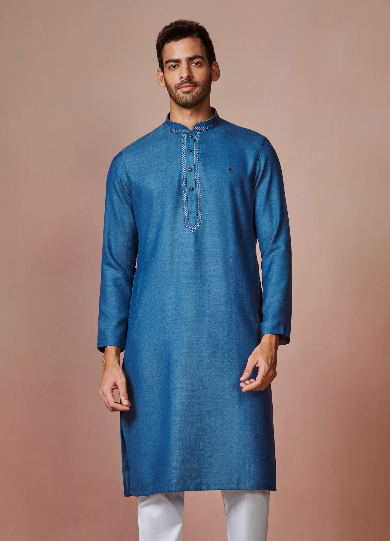 Manyavar Men Feroze Plain Kurta Set