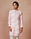 Manyavar Men Light Pink Floral Kurta