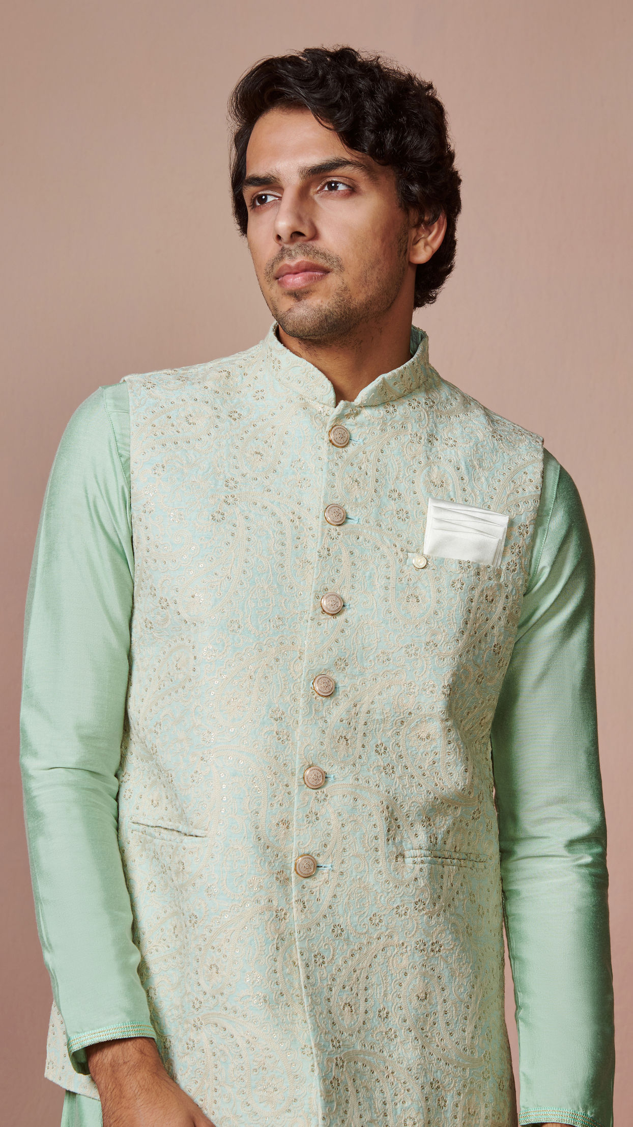 Mint Green Paisley Jacket image number 0