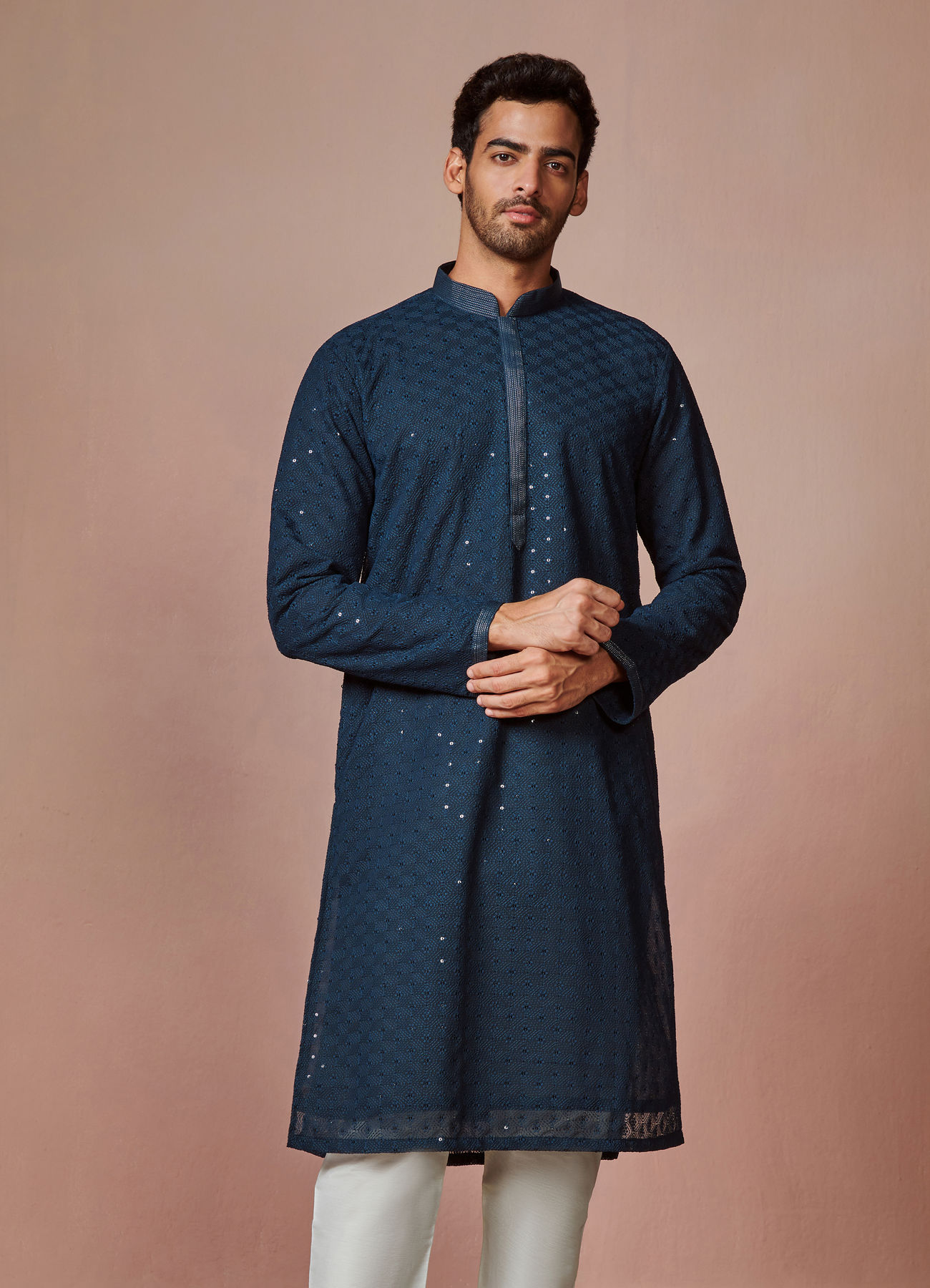 Manyavar Men Feroze Chikankari Kurta