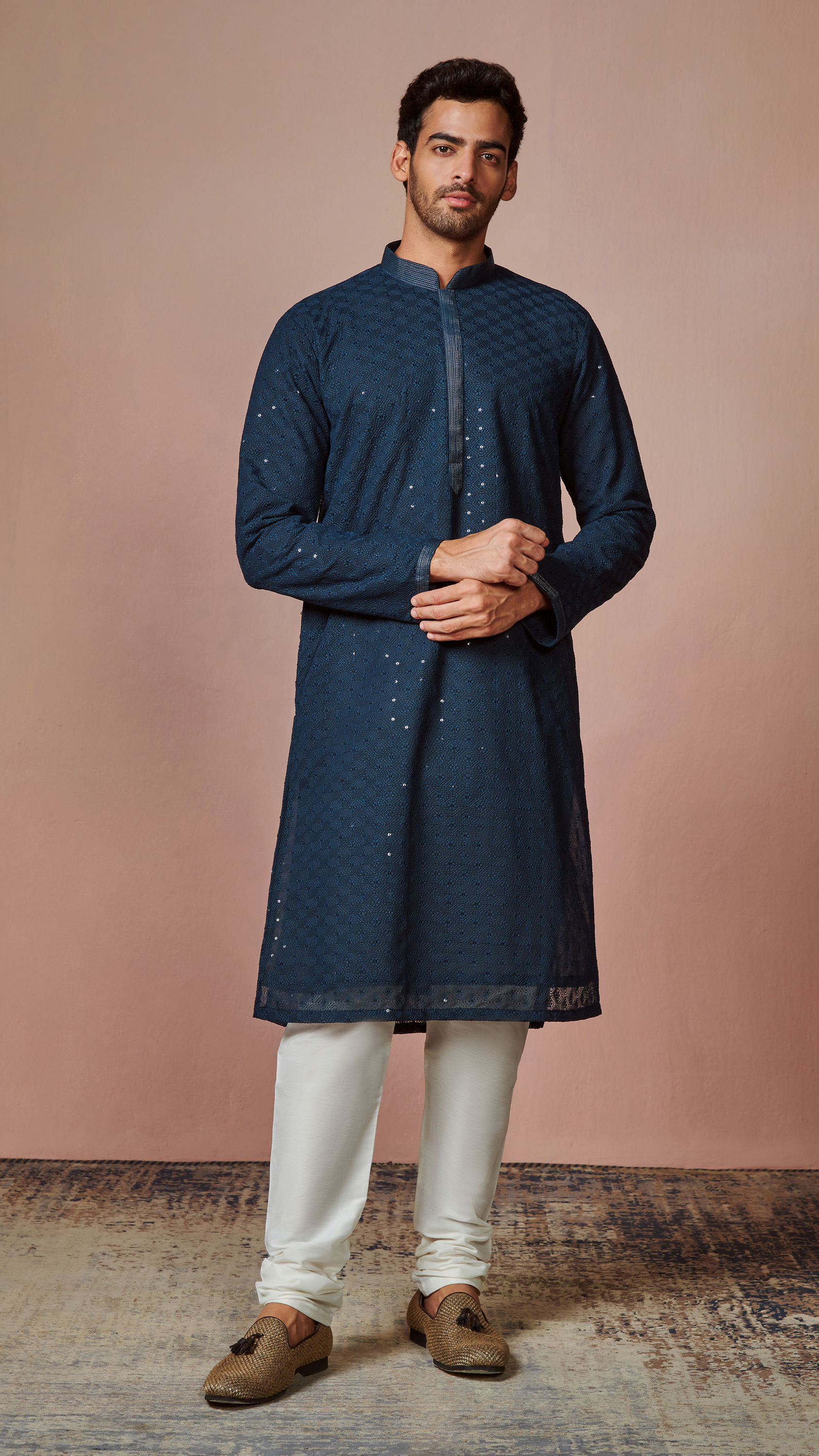 Manyavar Men Feroze Chikankari Kurta