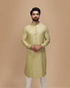 Manyavar Men Light Green Solid Kurta Set