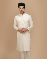 Manyavar Men Elegant Cream Kurta Set