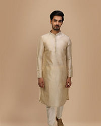 Manyavar Men Green Art Silk Embroidered Kurta Set