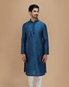 alt message - Manyavar Men Feroze Self Design Kurta Set image number 1