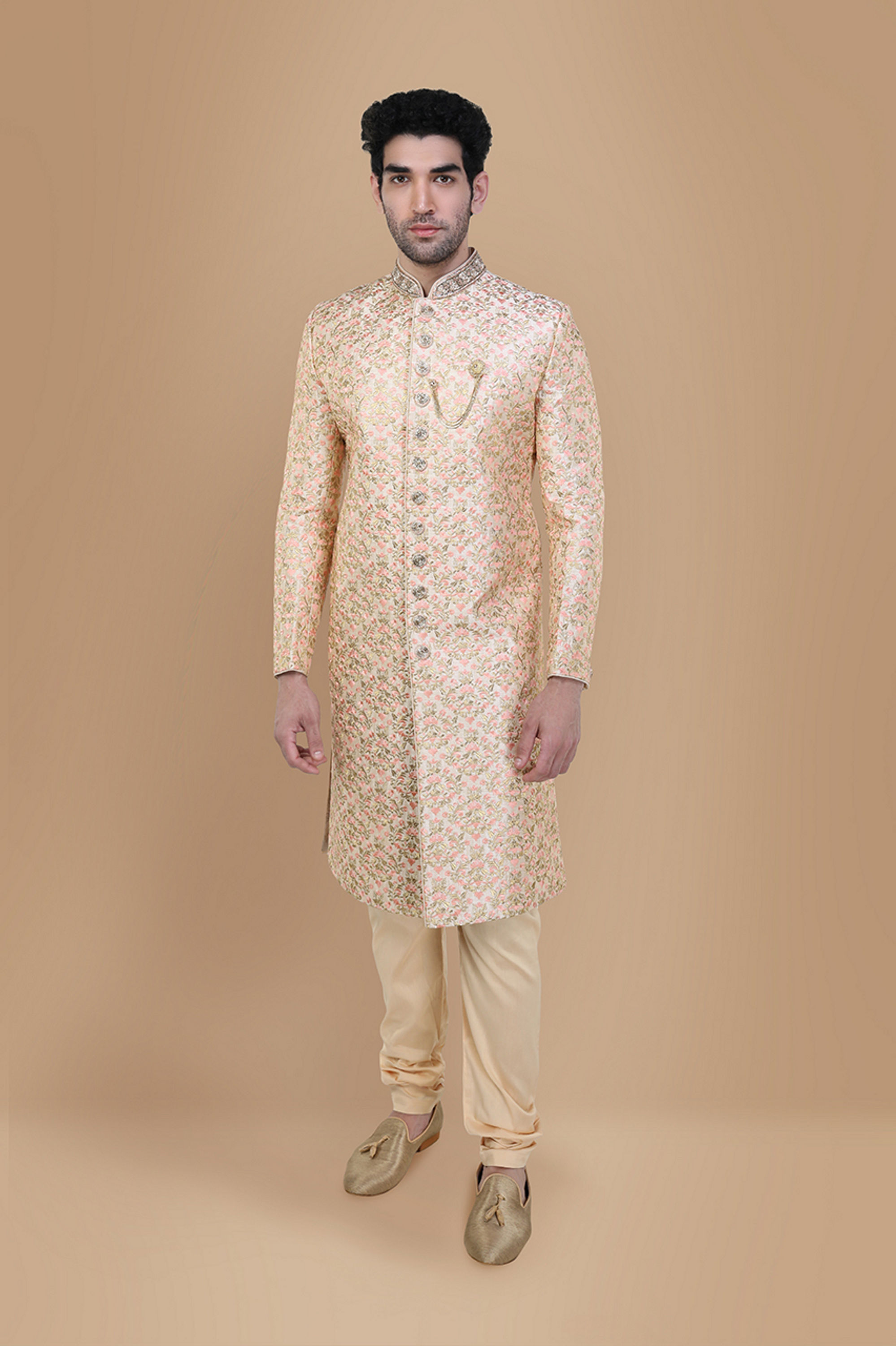 Manyavar Men Marvelous Rani Pink Wedding Sherwani