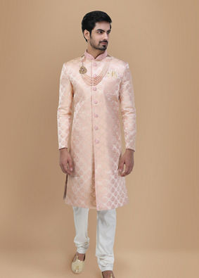 alt message - Manyavar Men Royal Rani Sherwani Suit image number 1