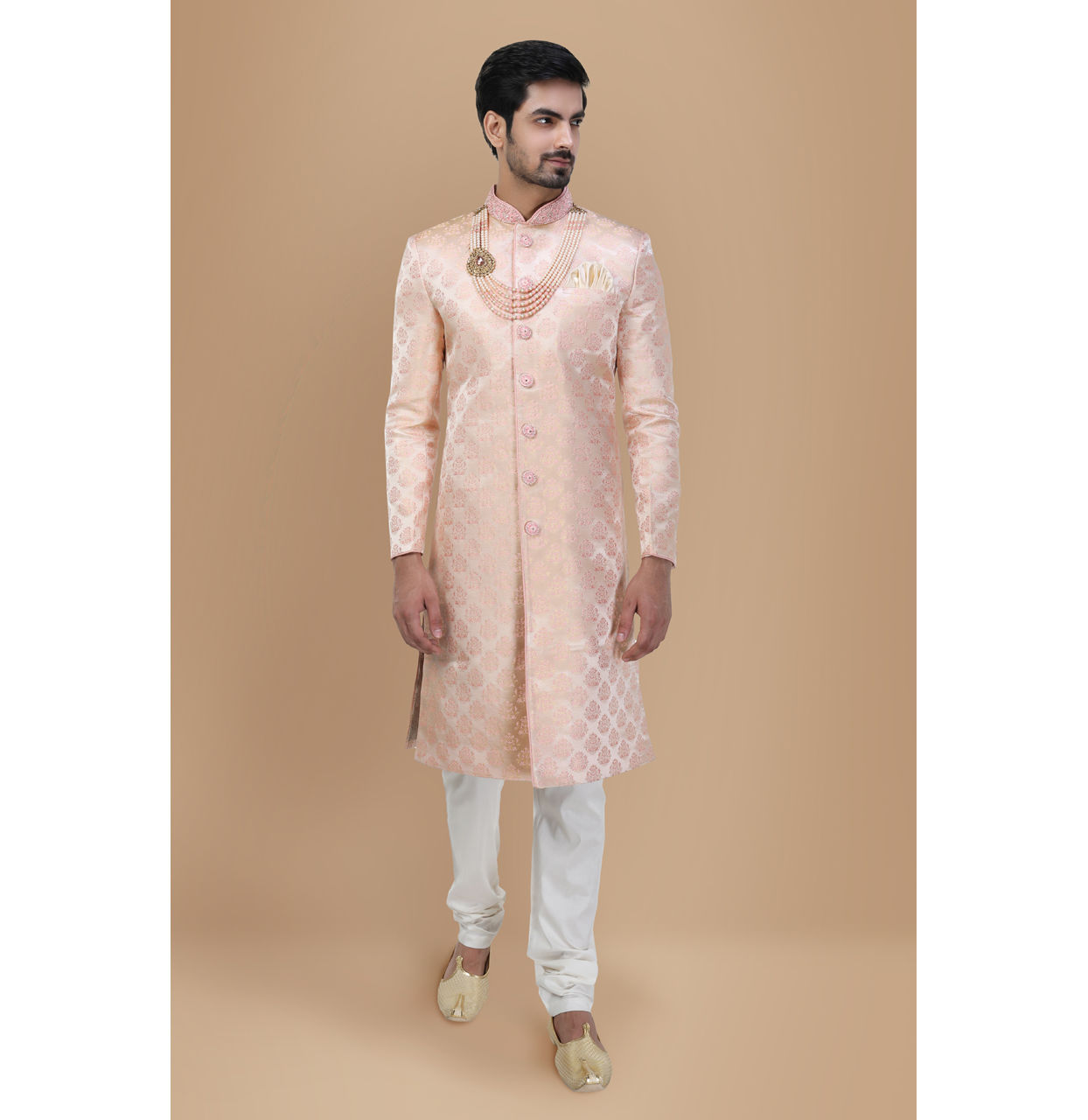 alt message - Manyavar Men Royal Rani Sherwani Suit image number 1