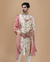 alt message - Manyavar Men Floral Designer Sherwani For Groom image number 1