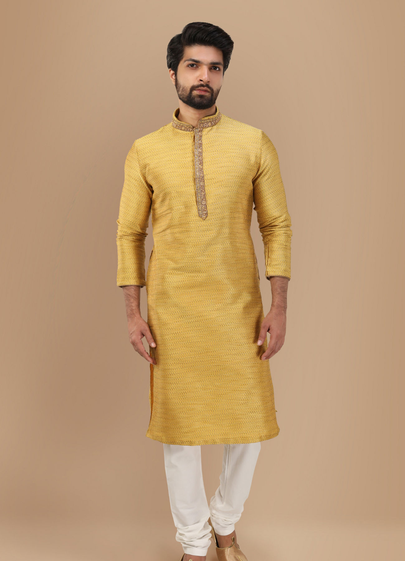 Manyavar Men Vivacious Orange Kurta Set