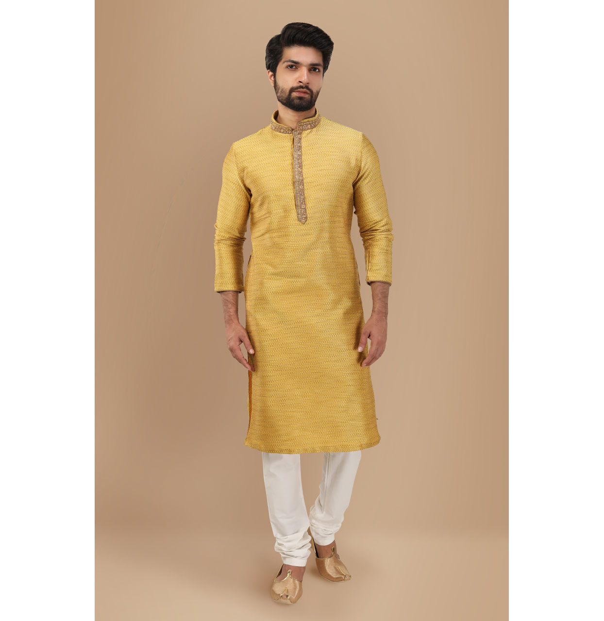 Manyavar Men Vivacious Orange Kurta Set