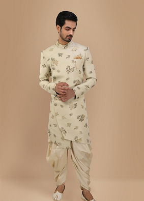 alt message - Manyavar Men Aristocratic Pista Indo Western Set image number 2