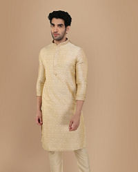 Manyavar Men Basic Cream Kurta Set