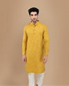 alt message - Manyavar Men Stylish Orange Kurta image number 1