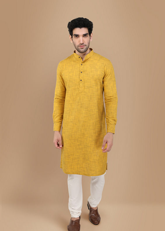 Manyavar Men Stylish Orange Kurta