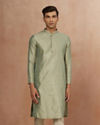 Manyavar Men Fern Green Jacquard Kurta Pajama