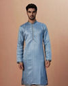 Manyavar Men Sky Blue Printed Kurta Set