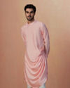 Manyavar Men Pink Solid Side Open Kurta Pajama image number 1