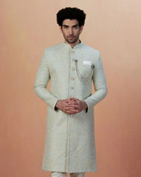 Manyavar Men Sage Green Paisley Sherwani