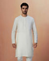 alt message - Manyavar Men White Plain Kurta image number 1