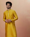 alt message - Manyavar Men Golden Embellished Kurta Pajama image number 1