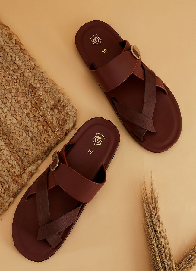 Manyavar Men Dark Brown Men's Sandal