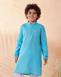 Manyavar Boys Boys Sky Blue Kurta Set