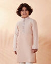 Manyavar Boys Boys Pink Chikan Kurta Jacket Set