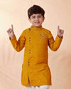 Manyavar Boys Boys Mustard Orange Side Open Kurta Set