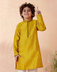 Manyavar Boys Boys Gold Yellow Kurta Set