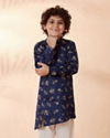 Manyavar Boys Boys Dark Blue Side Open Kurta Set