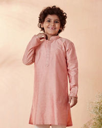 Manyavar Boys Boys Gajari Self Motif Kurta Set