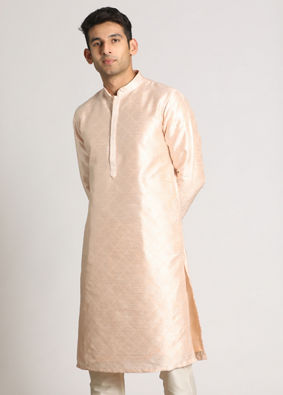 Manyavar Men Pastel Pink Kurta Pajama
