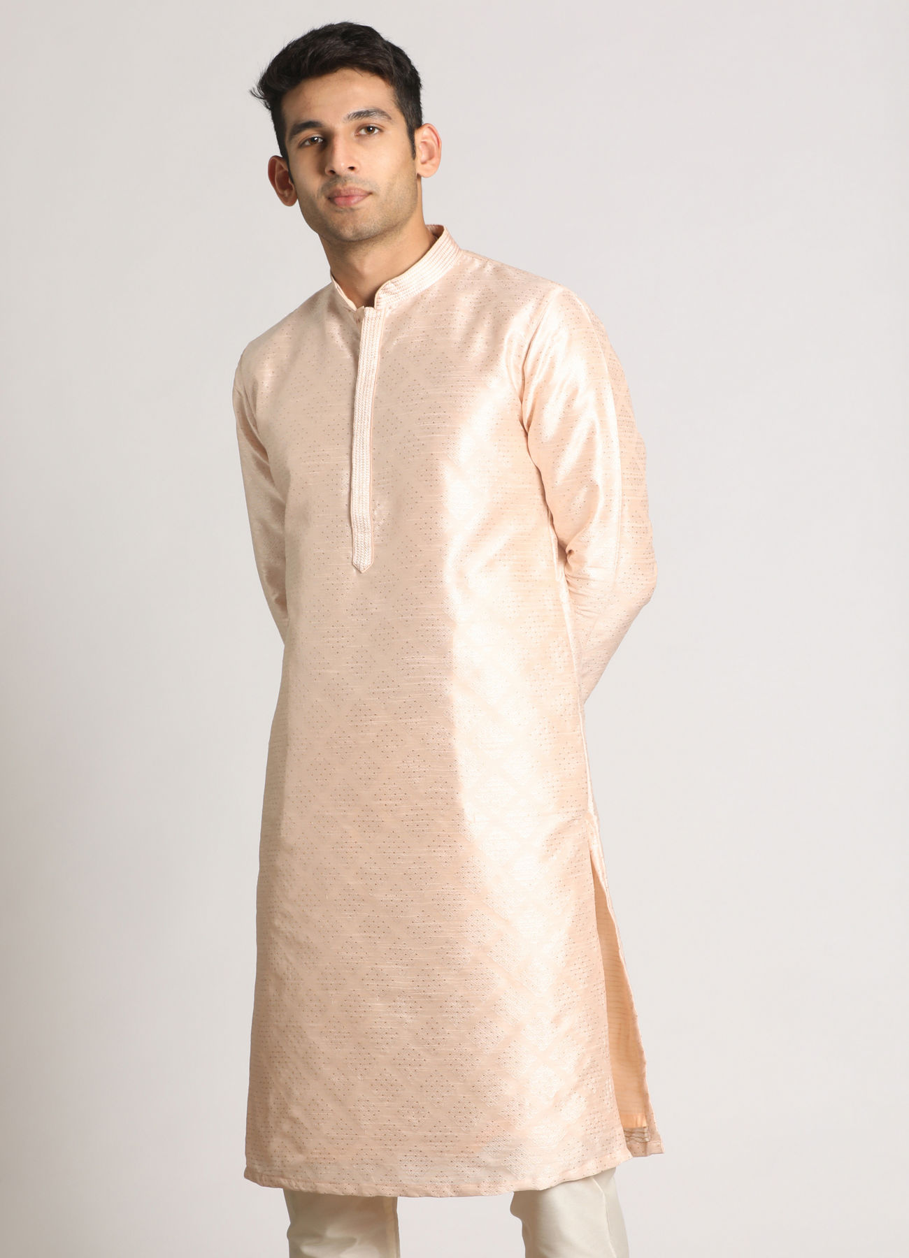 Manyavar Men Pastel Pink Kurta Pajama