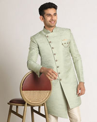 Manyavar Men Sage Green Indo Western