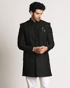 Manyavar Men Charcoal Black Indo Western