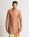 Manyavar Men Rust Pink Embroidered Indo Western