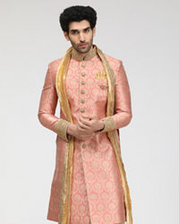 Manyavar Men Gleaming Gajaree Indian Sherwani