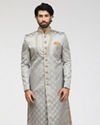 alt message - Manyavar Men Gorgeous Grey Sherwani image number 1