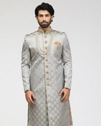 Manyavar Men Gorgeous Grey Sherwani