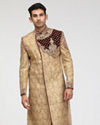 Manyavar Men Exquisitely Detailed Fawn Sherwani
