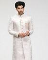 Manyavar Men Faded Pink Sherwani With Floral Motifs